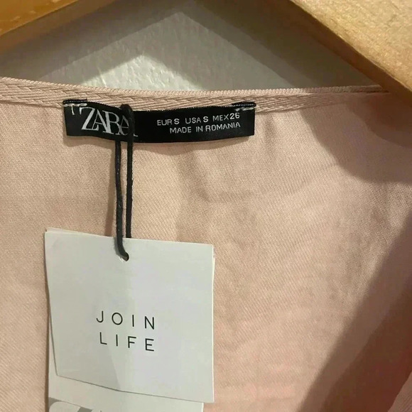 Zara jumpsuit tie knot front short sleeve size Small - Picture 6 of 7